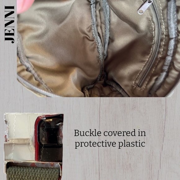 JENNI Quilted Corduroy Top Zip Sling Bag BeltBag/Belt Bag Olive Green-Size S/M - Picture 9 of 14